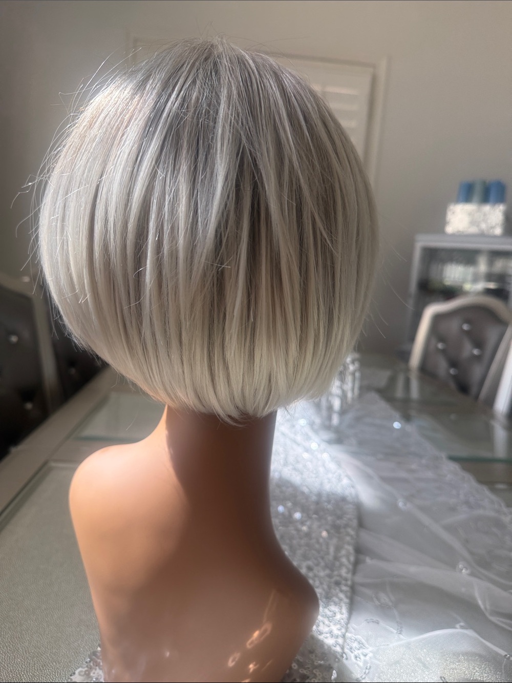 Short Ombré Bob platinum Blonde fade - Picture 4 of 7